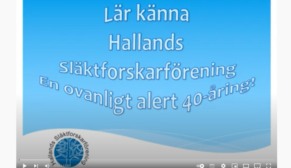 Lär känna Hallands släktforskarförening. En ovanligt alert 40-åring!